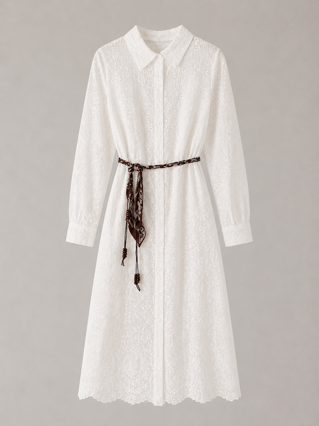 Capri Broderie Dress - White