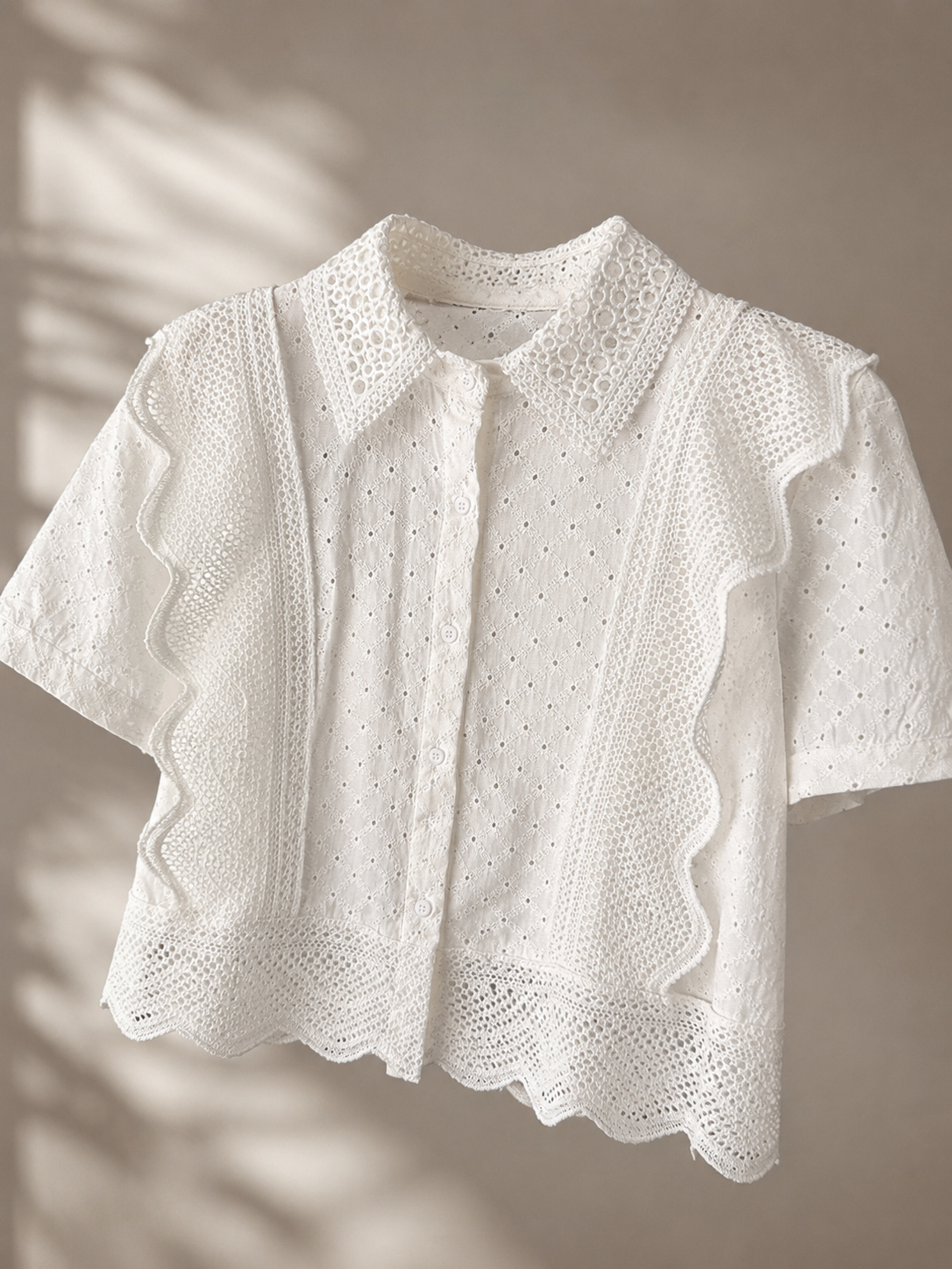Ravello Broderie Shirt - White