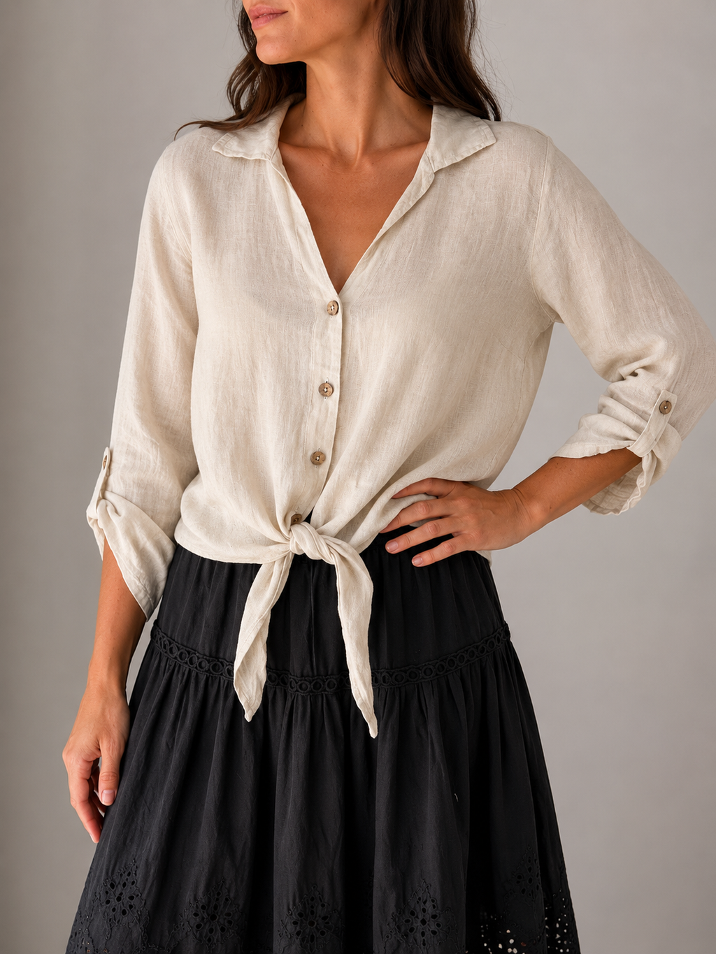 Toscana Linen Shirt - Sand Beige