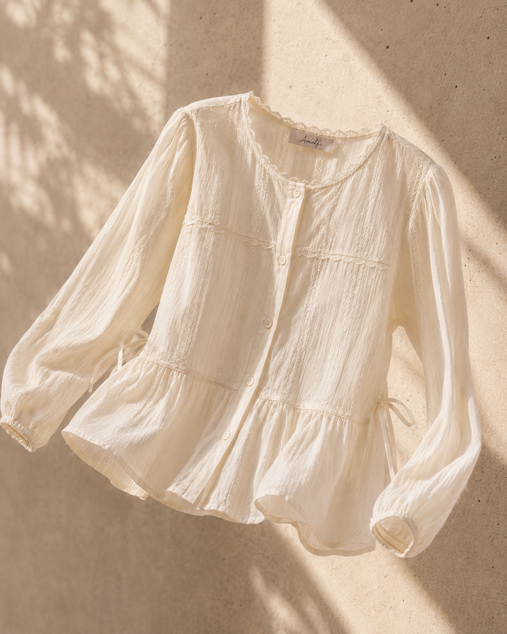Serena Broderie Shirt - Buttercream