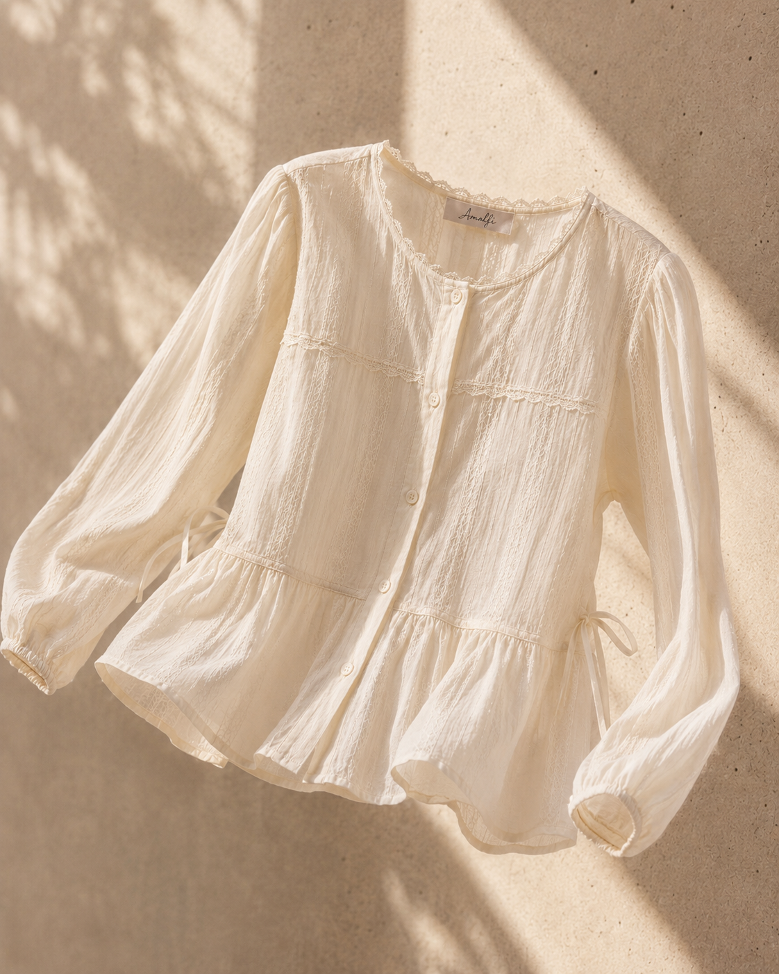 Serena Broderie Shirt - Buttercream