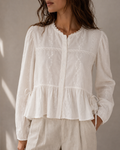 Lucia Broderie Shirt - White