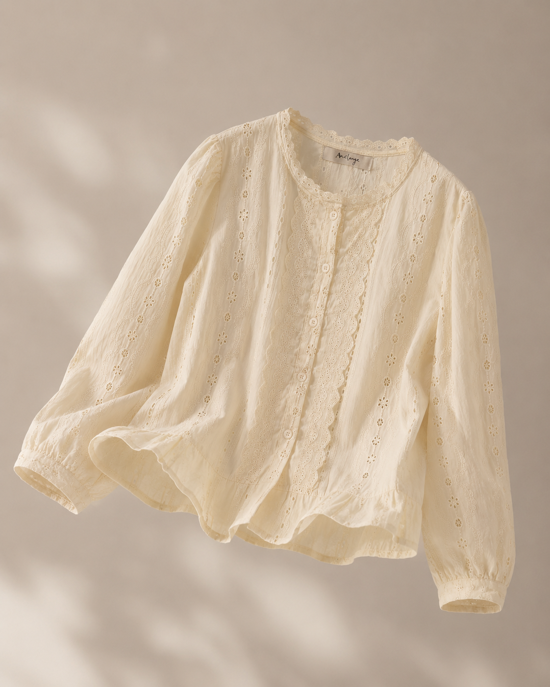 Bianca Broderie Shirt - Buttercream