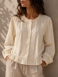 Bianca Broderie Shirt - Buttercream