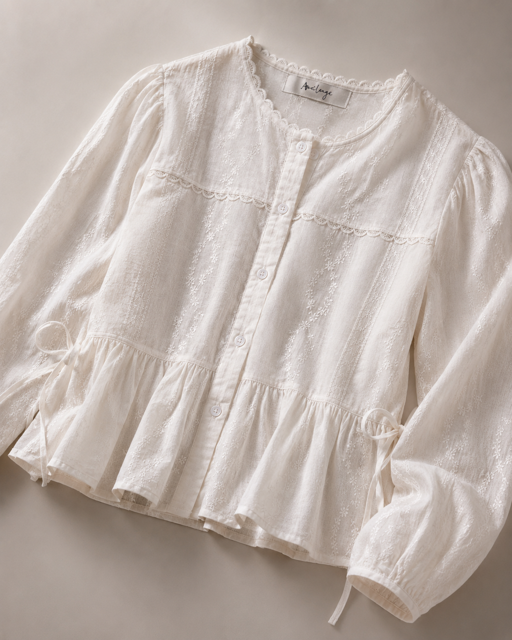 Lucia Broderie Shirt - White