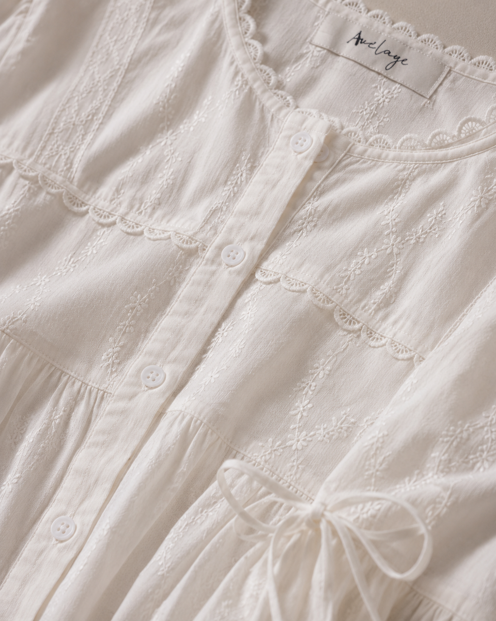 Lucia Broderie Shirt - White