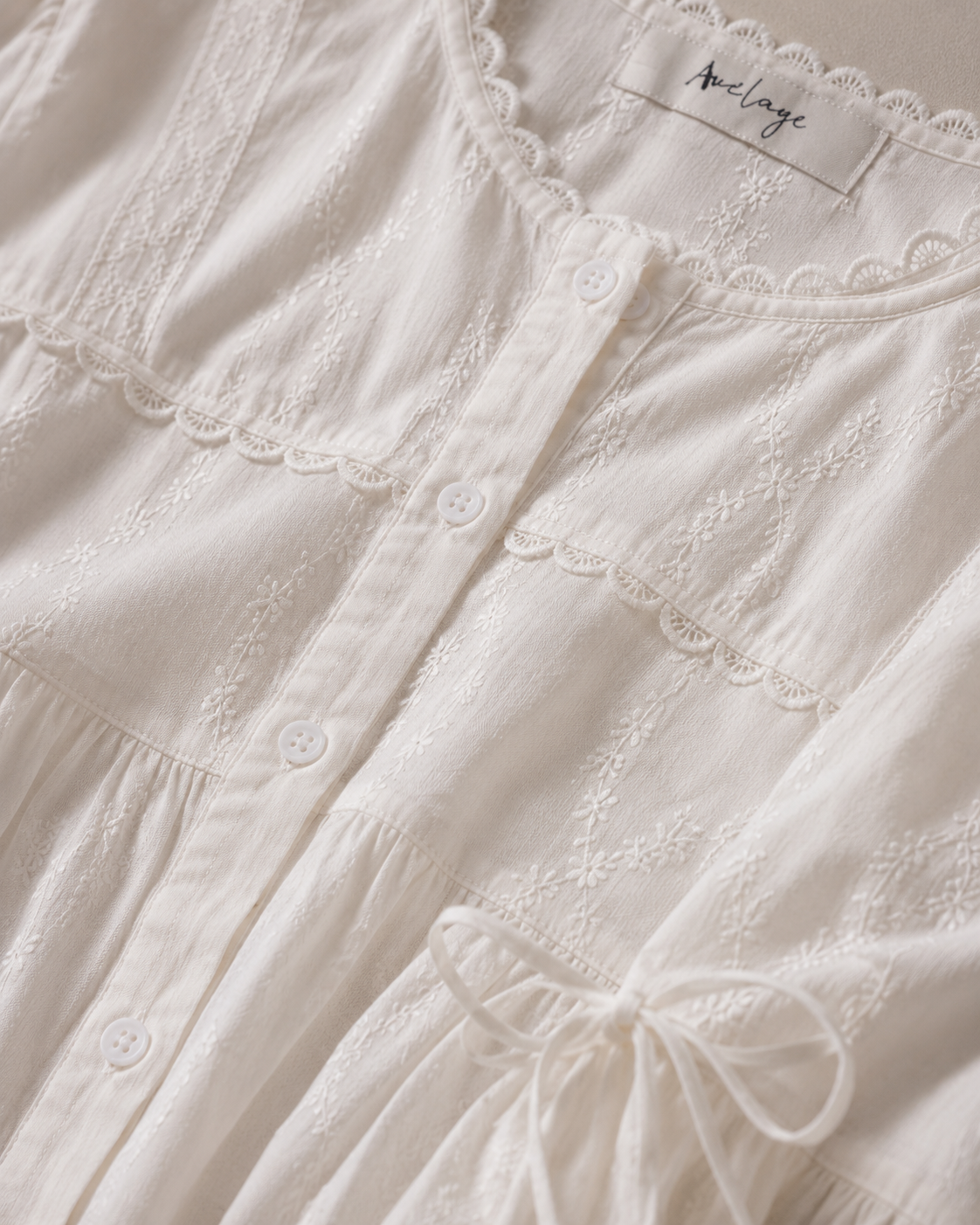 Lucia Broderie Shirt - White
