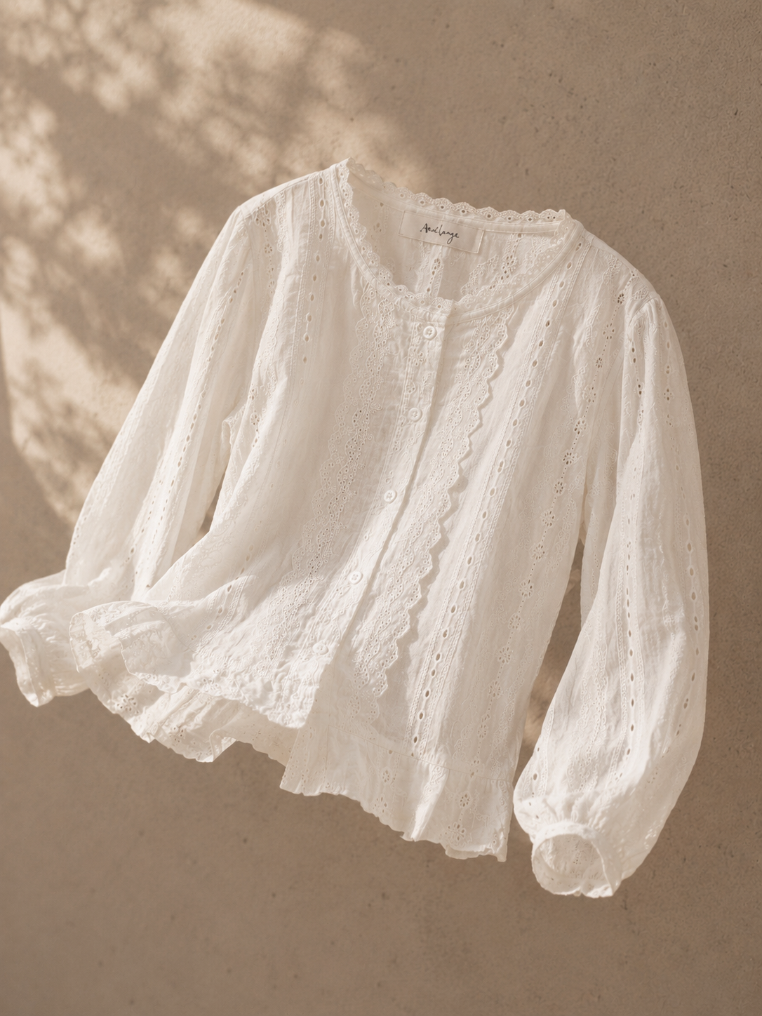Sofia Broderie Shirt - White